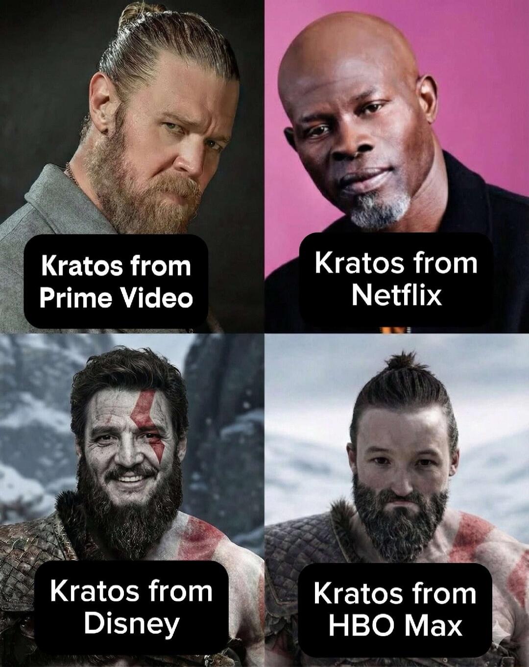 Kratos from Prime Video
Kratos from Netflix
Kratos from Disney
Kratos from HBO Max