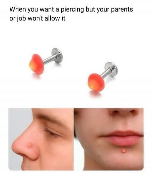 When you want a piercing but your parents or job won't allow it