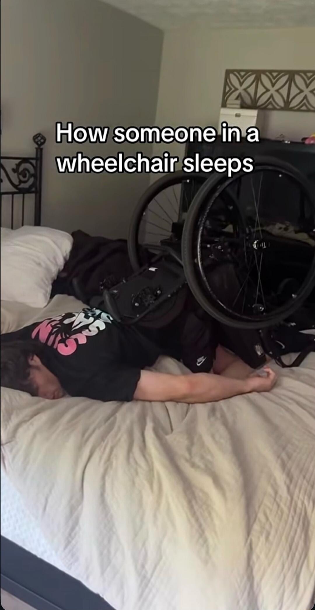 How someone in a wheelchair sleeps