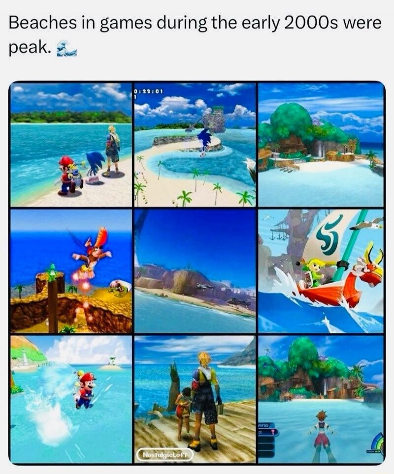 Beaches in games during the early 2000s were peak. 🐚