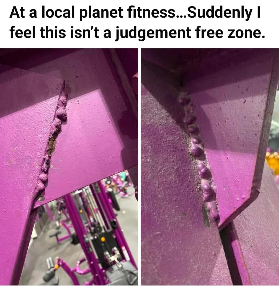 At a local planet fitness...Suddenly I feel this isn’t a judgement free zone.
