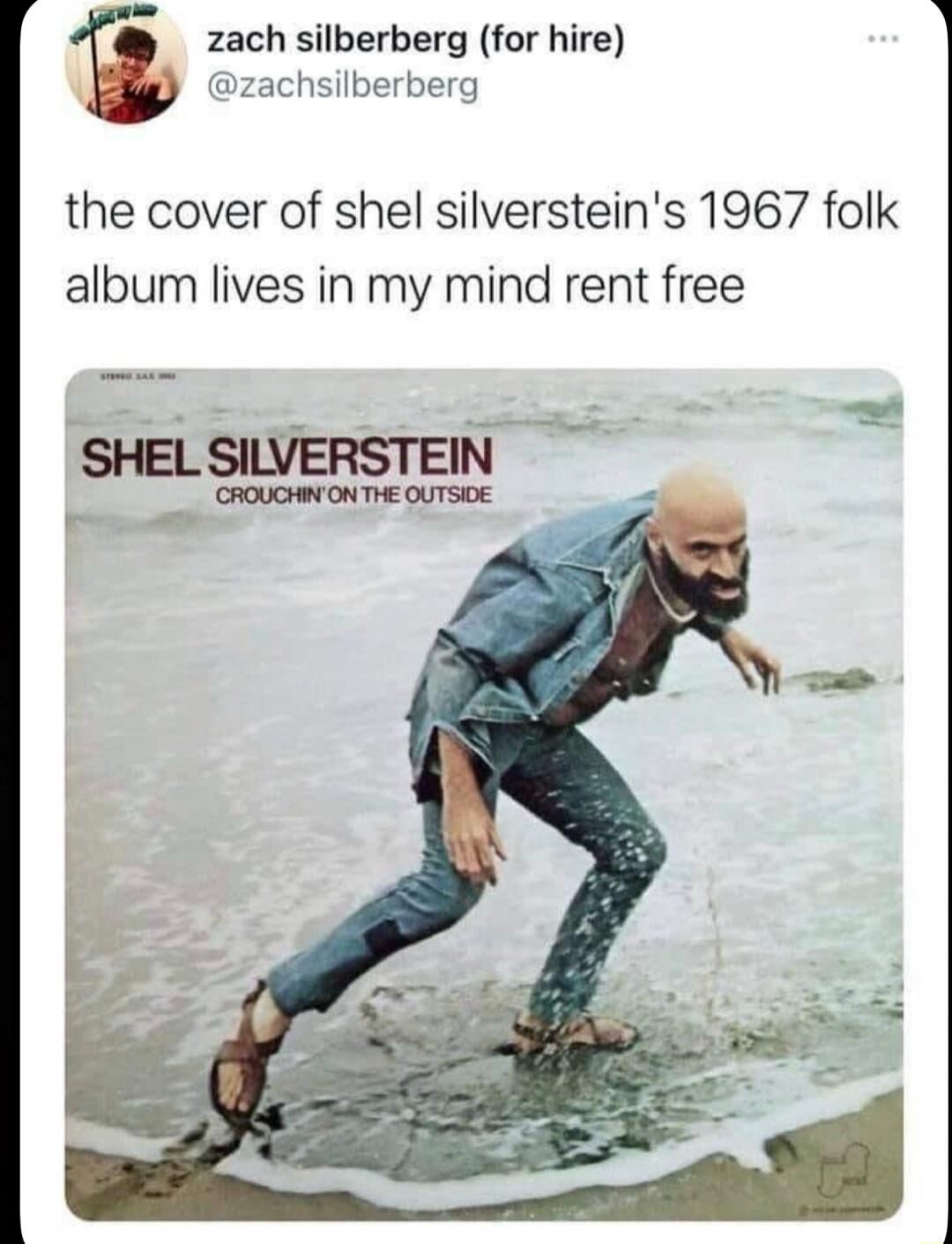 the cover of shel silverstein's 1967 folk album lives in my mind rent free