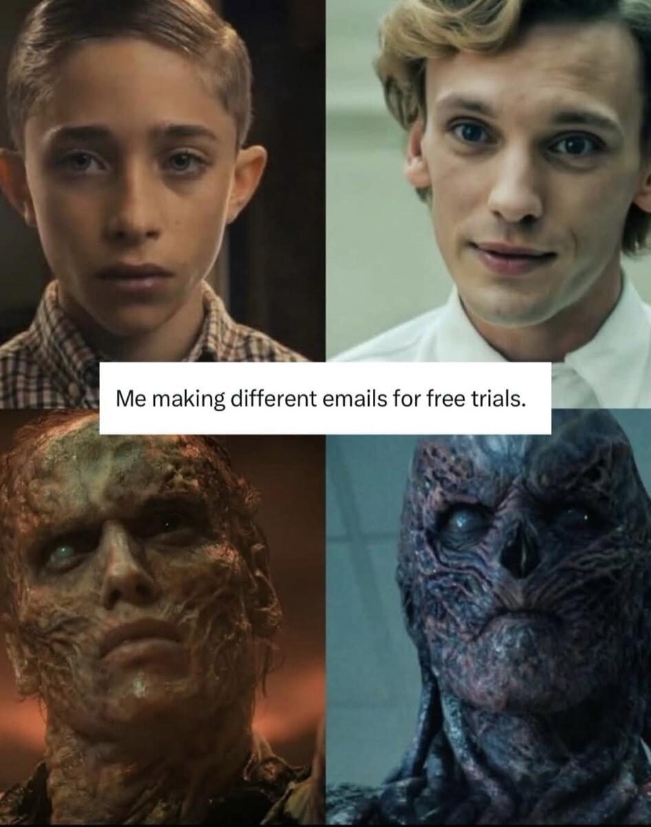 Me making different emails for free trials.