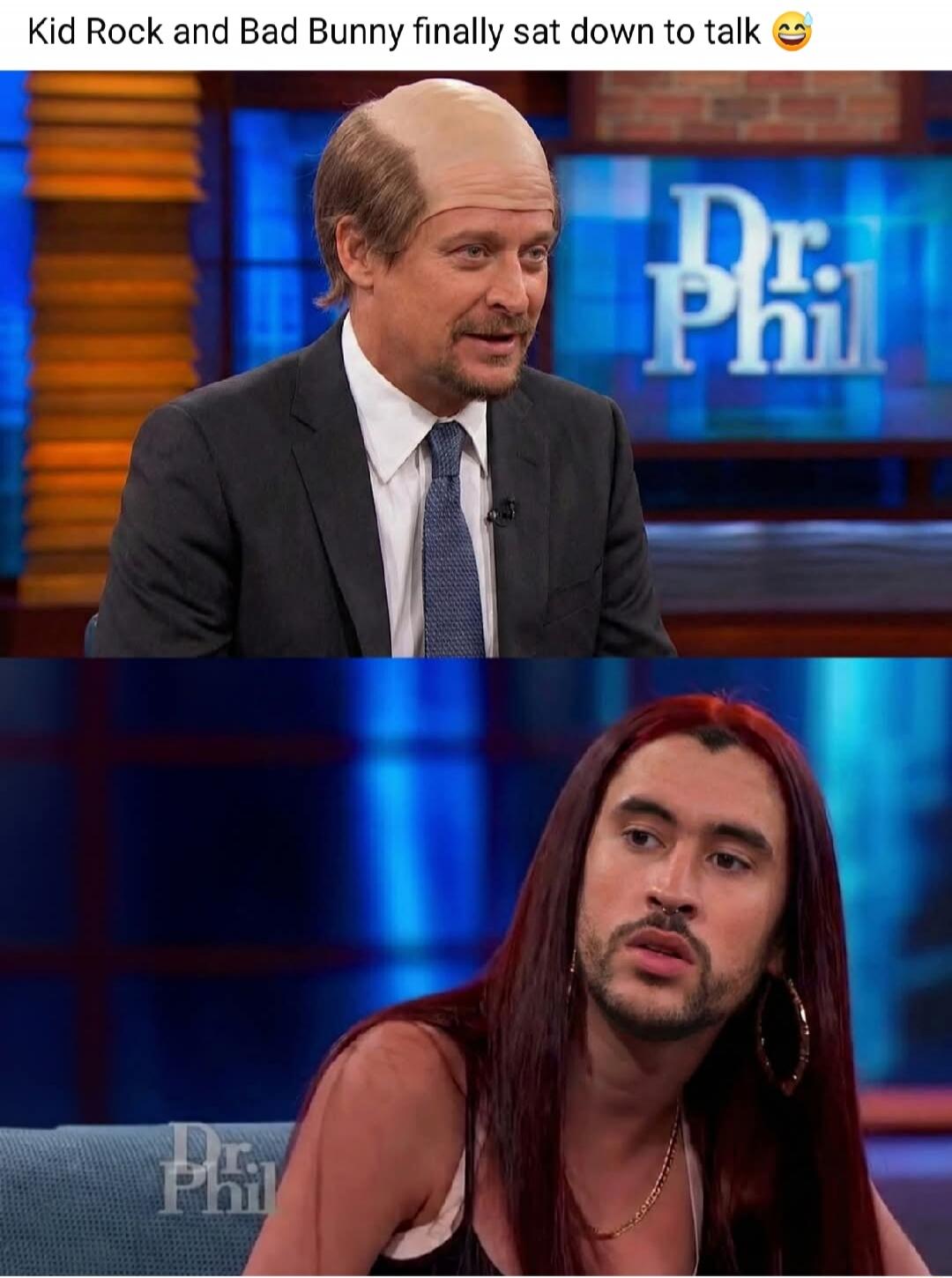 Kid Rock and Bad Bunny finally sat down to talk 😂