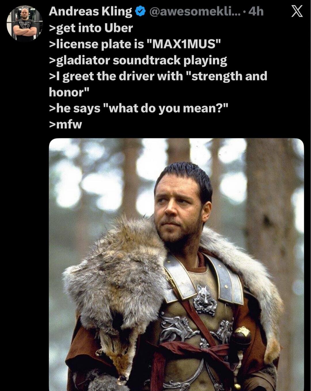 >get into Uber
>license plate is 