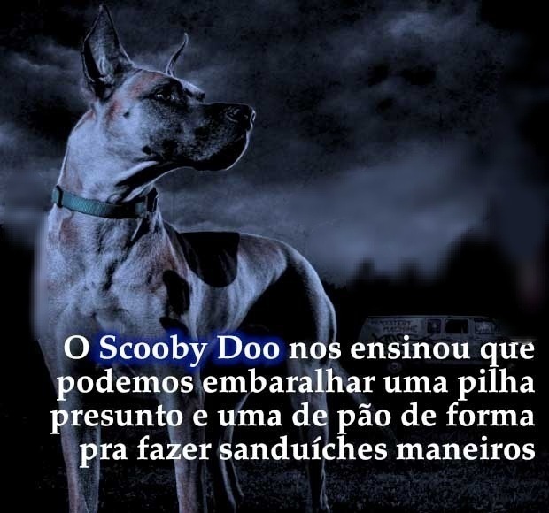 O Scooby Doo nos ensinou que podemos embaralhar uma pilha presumto e uma de pão de forma pra fazer sanduíches maneiros