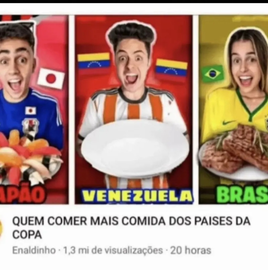 QUEM COMER MAIS COMIDA DOS PAISES DA COPA\nEnaldinho - 1,3 mi de visualizações - 20 horas
