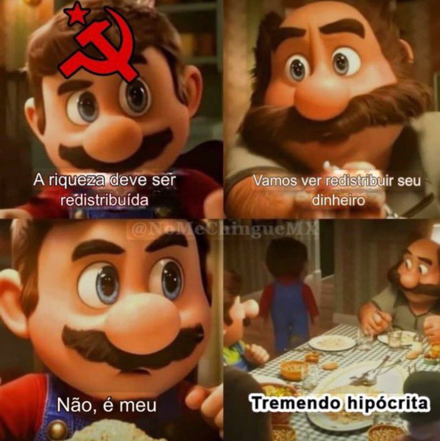 A riqueza deve ser redistribuída
Vamos ver redistribuir seu dinheiro
Não, é meu
Tremendo hipócrita