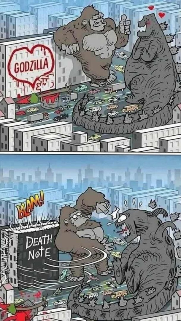 GODZILLA; DEATH NOTE; BLAM!; heart graffiti