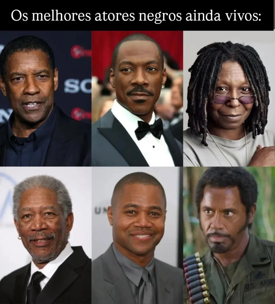 Os melhores atores negros ainda vivos: