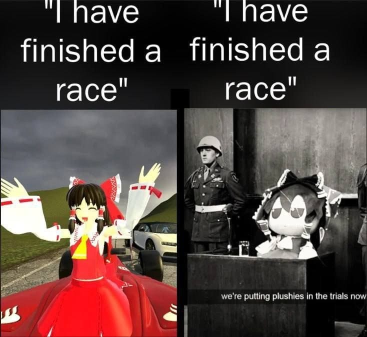 Eu terminei uma corrida
Eu terminei uma corrida
estamos colocando pelúcias nos testes agora