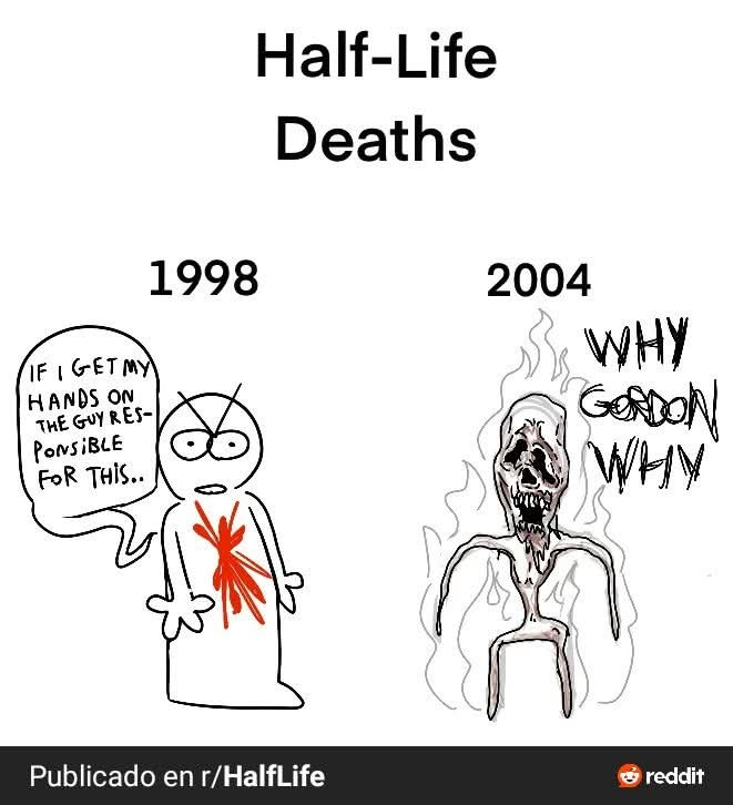 Mortes de Half-Life
1998        2004

Personagem à esquerda diz: 