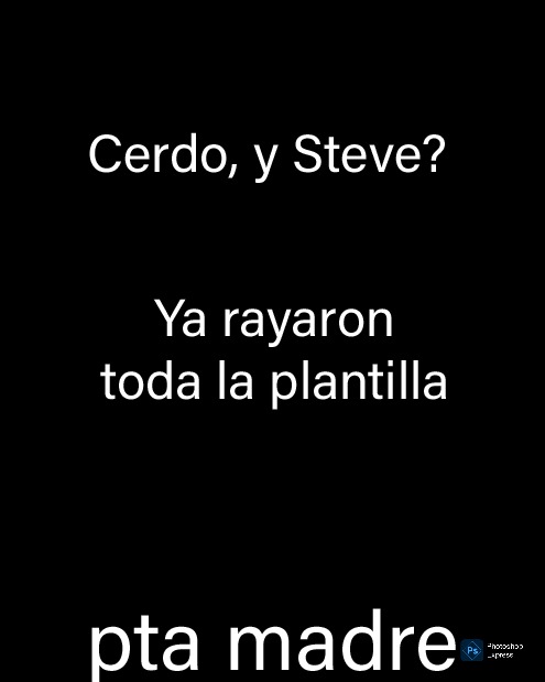 Cerdo, y Steve? Ya rayaron toda la plantilla pta madre