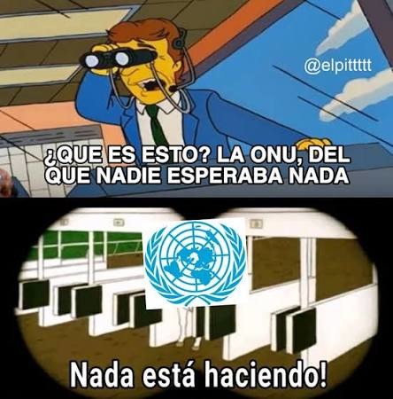 ¿QUE ES ESTO? LA ONU, DEL QUE NADIE ESPERABA NADA
Nada está haciendo!