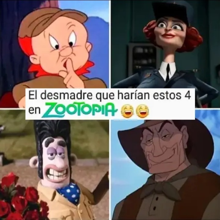El desmadre que harían estos 4 en ZOOTOPIA