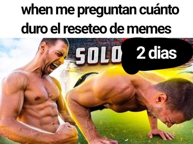 when me preguntan cuánto duro el reseteo de memes
2 dias