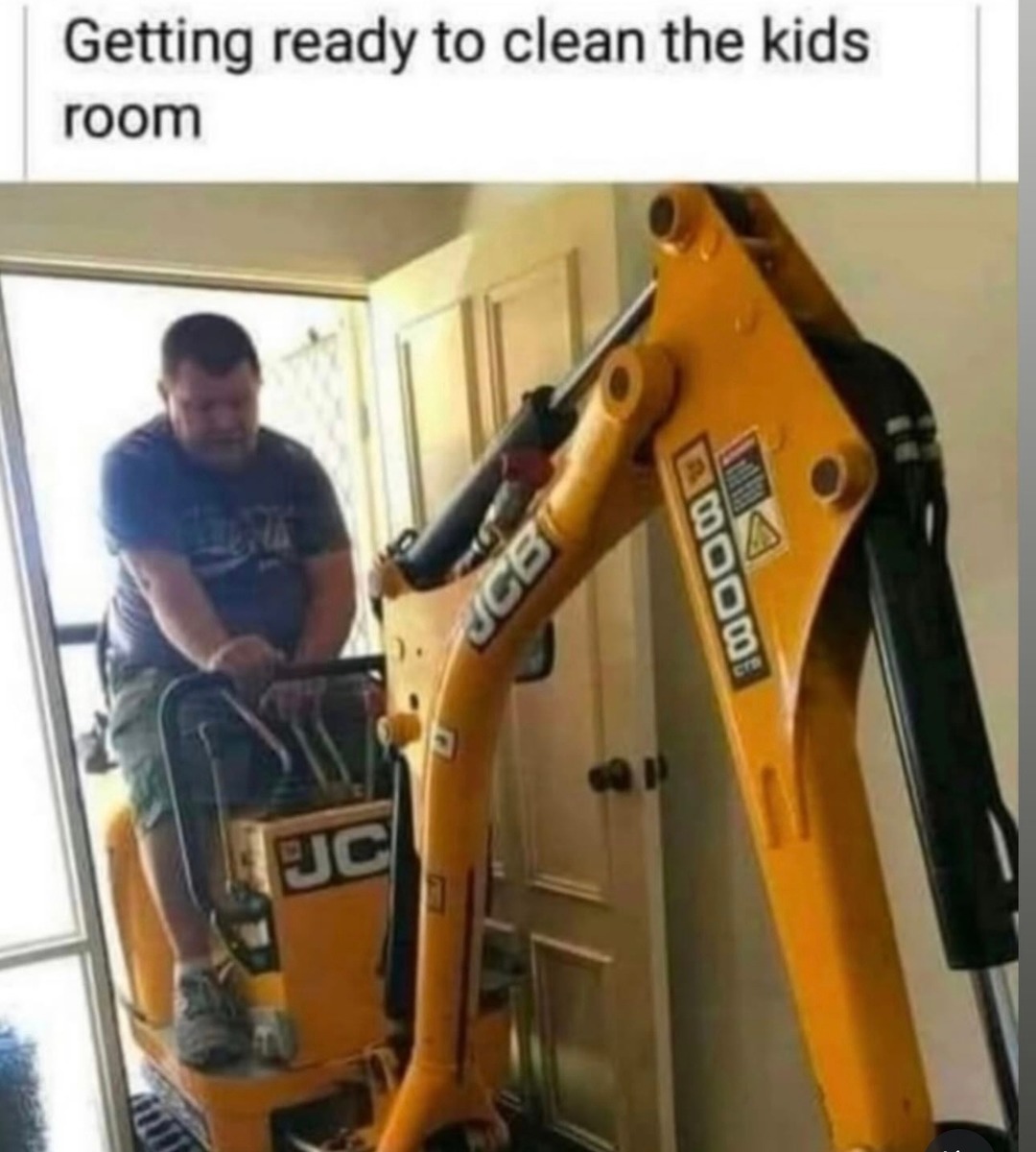 Getting ready to clean the kids room