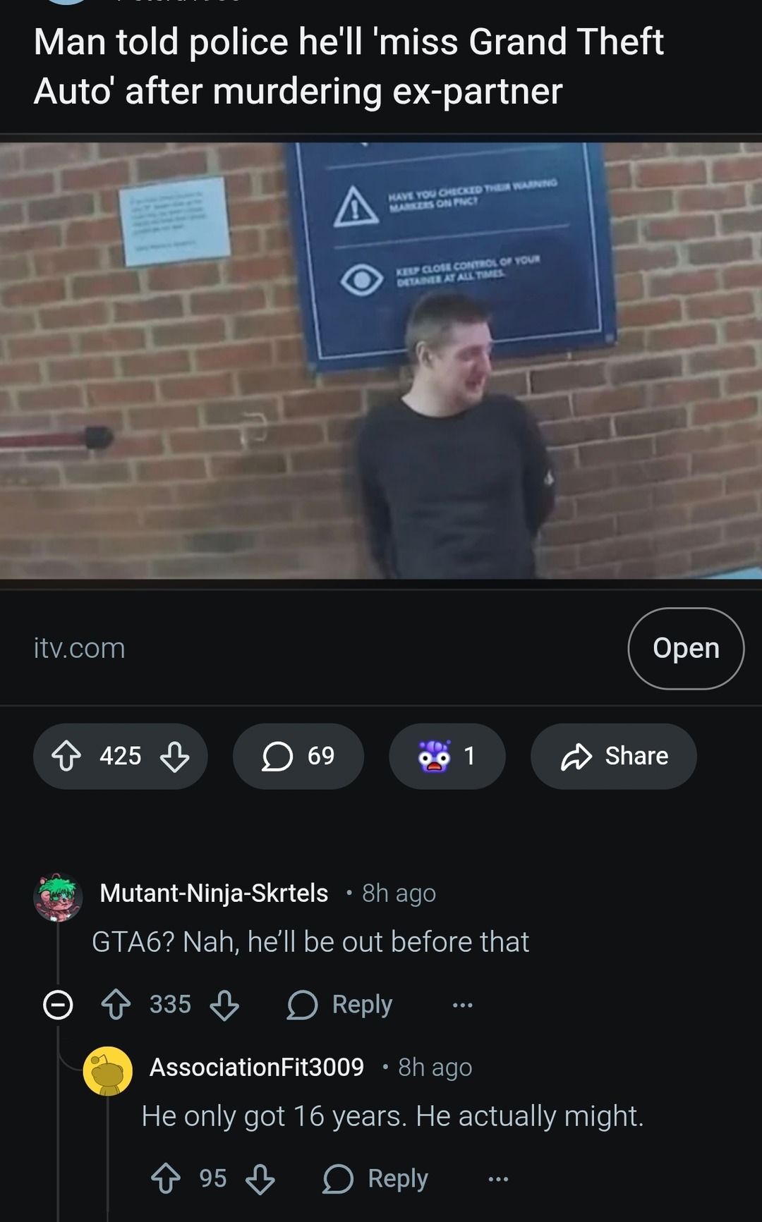 Man told police he'll 'miss Grand Theft Auto' after murdering ex-partner