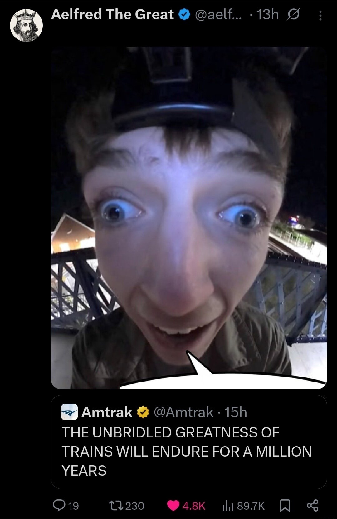 THE UNBRIDLED GREATNESS OF TRAINS WILL ENDURE FOR A MILLION YEARS