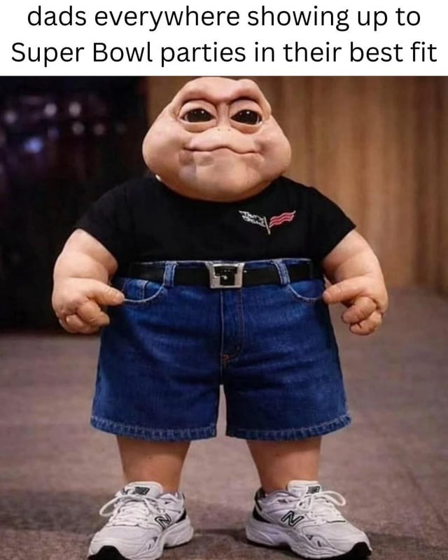 dads everywhere showing up to Super Bowl parties in their best fit