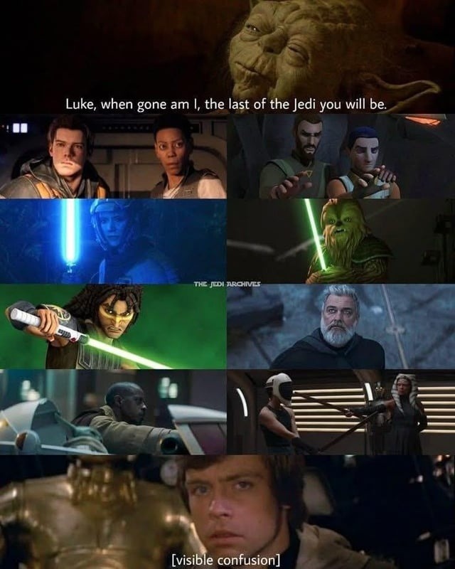 Luke, when gone am I, the last of the Jedi you will be. [visible confusion]