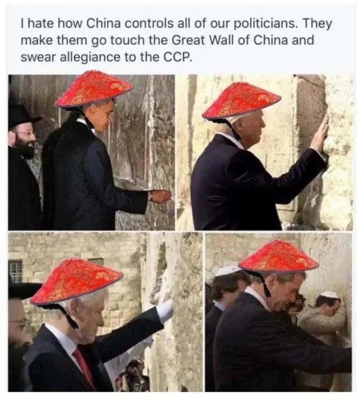 I hate how China controls all of our politicians. They make them go touch the Great Wall of China and swear allegiance to the CCP.
