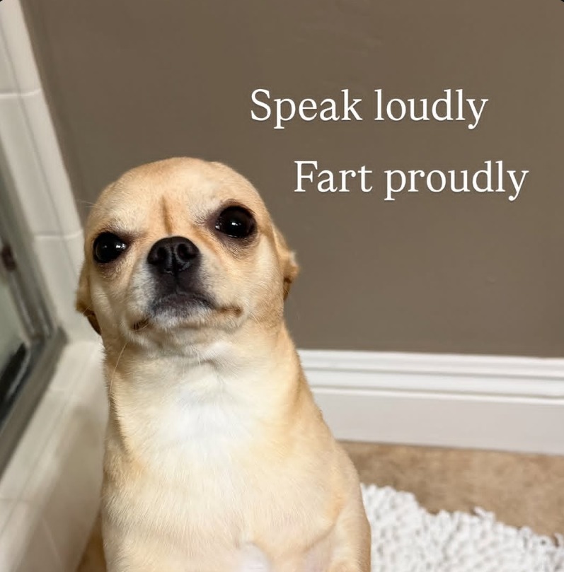 Speak loudly
Fart proudly