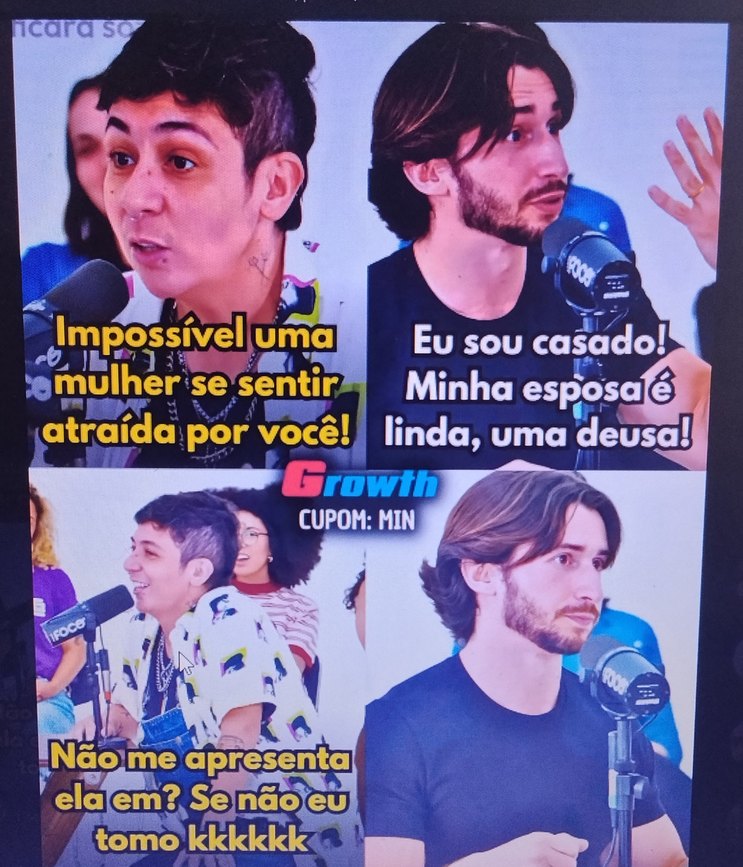 Impossível uma mulher se sentir atraída por você! Eu sou casado! Minha esposa é linda, uma deusa! Não me apresente ela em? Se não eu tomo kkkk
