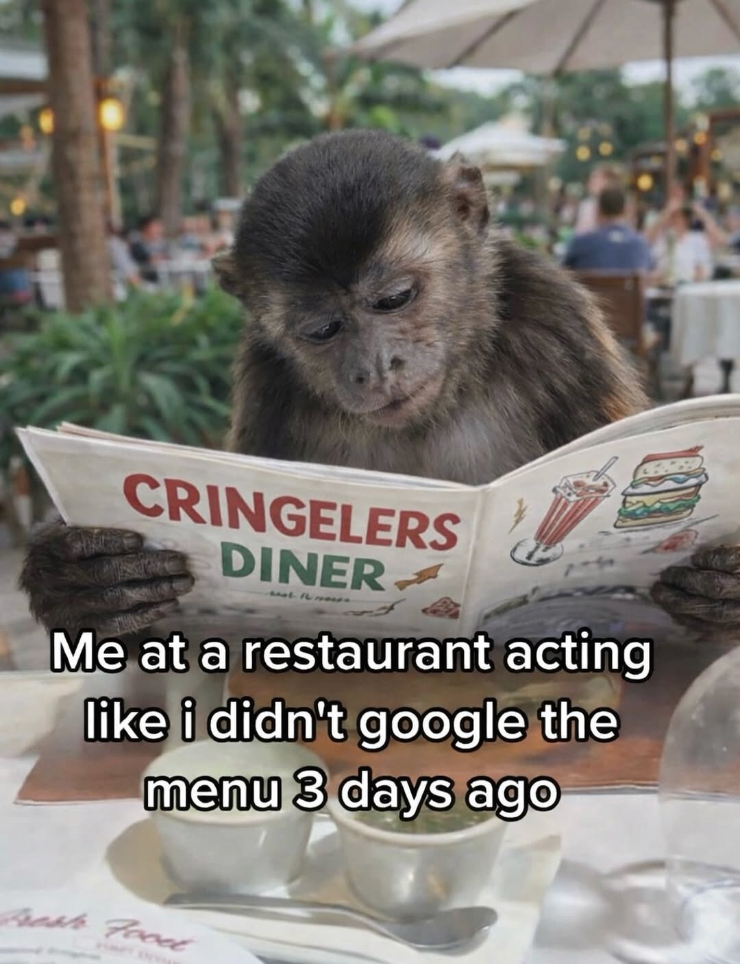 CRINGELERS DINER
Me at a restaurant acting like i didn't google the menu 3 days ago