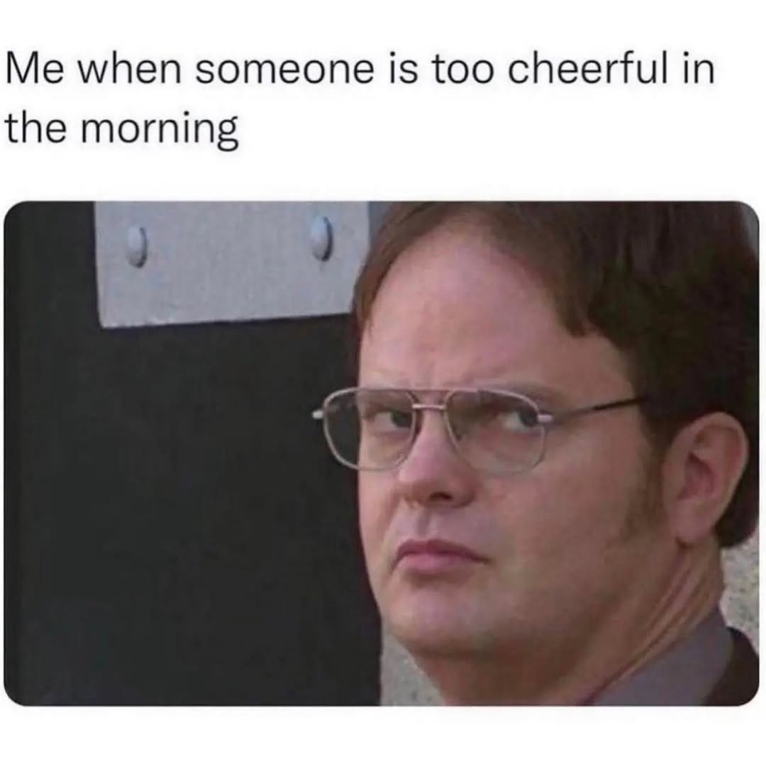 Me when someone is too cheerful in the morning