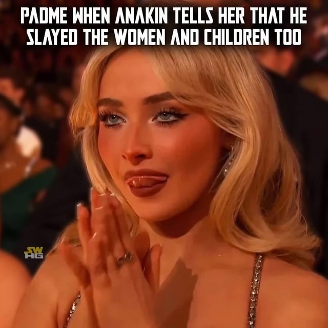 PADME WHEN ANAKIN TELLS HER THAT HE SLAYED THE WOMEN AND CHILDREN TOO