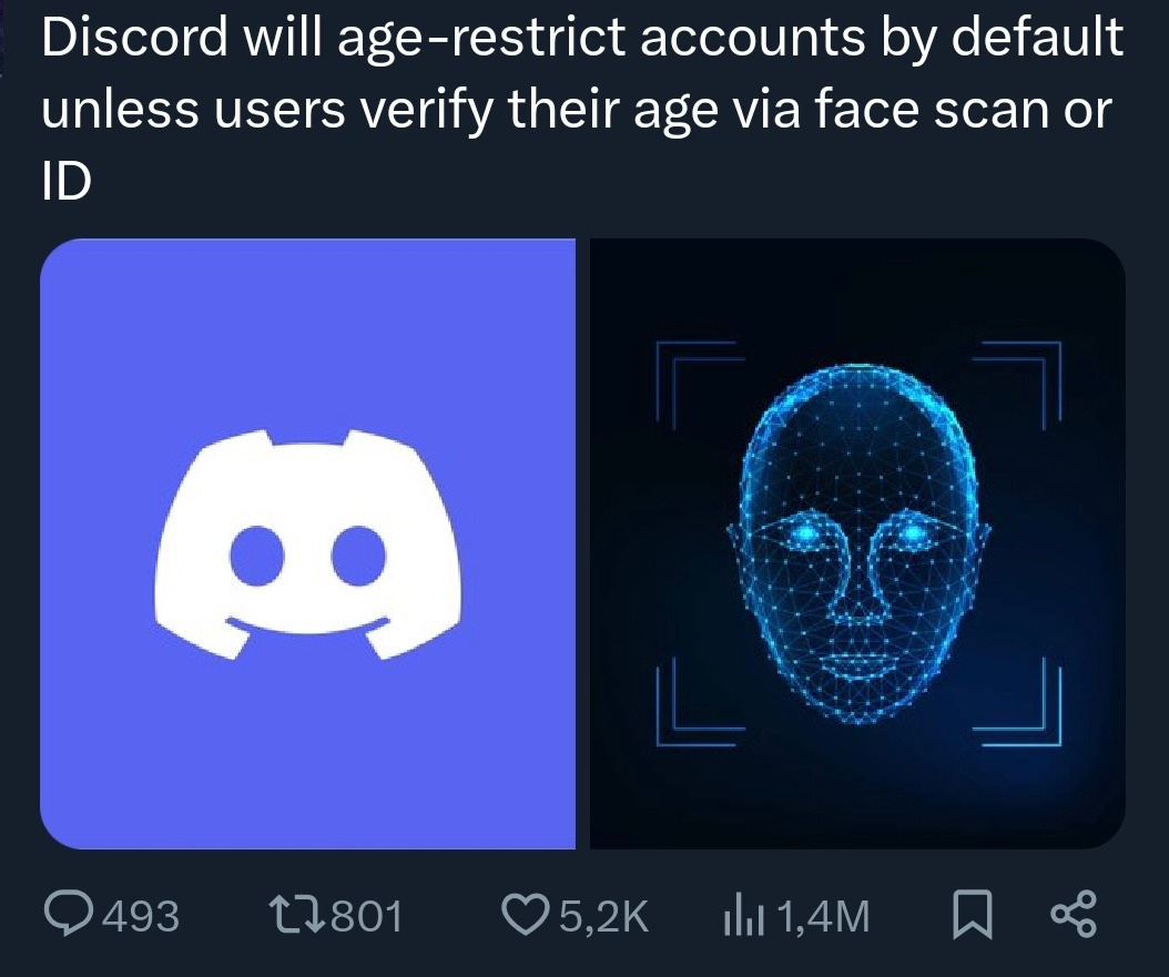 Discord will age-restrict accounts by default unless users verify their age via face scan or ID