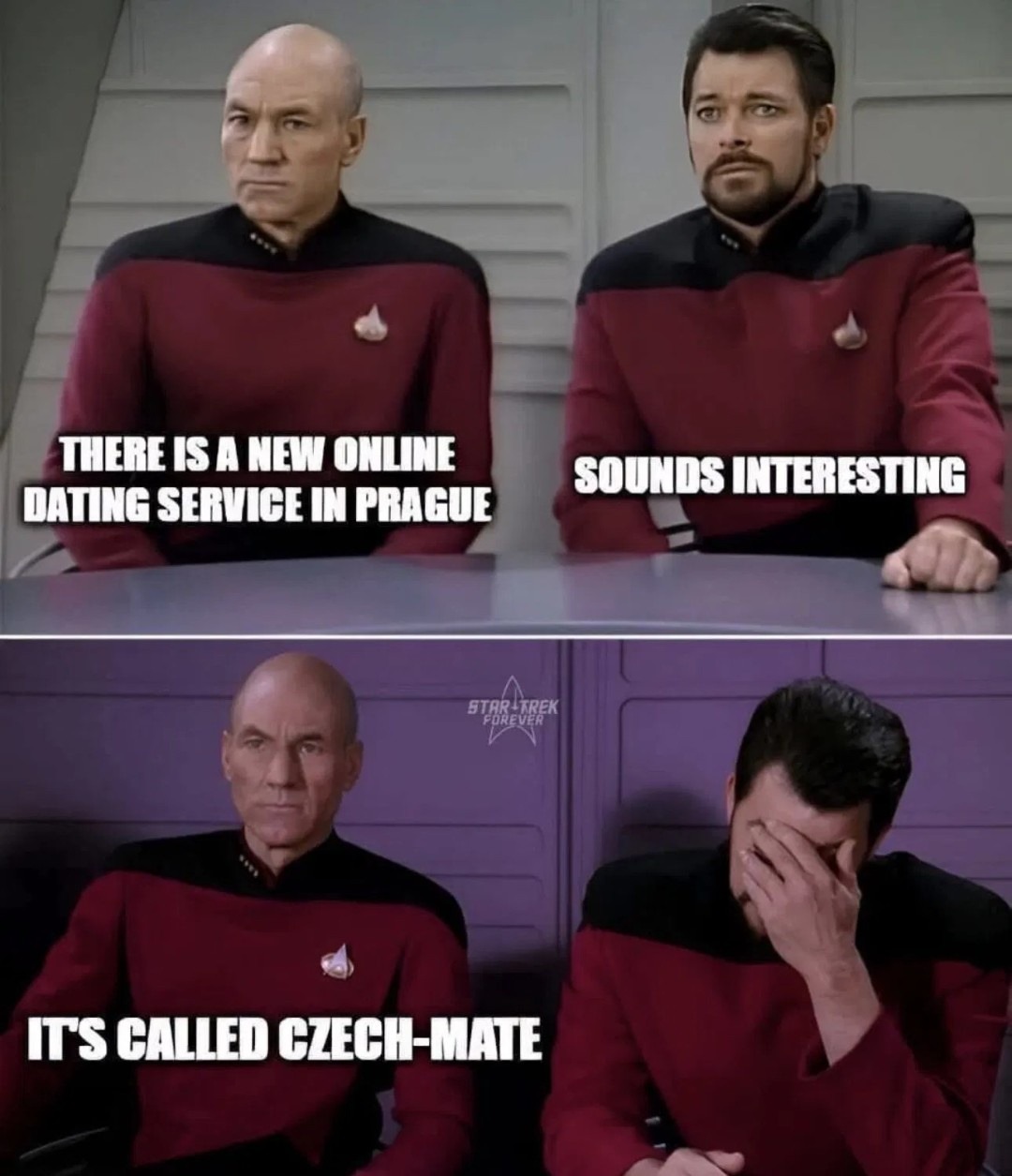 THERE IS A NEW ONLINE DATING SERVICE IN PRAGUE
SOUNDS INTERESTING
IT'S CALLED CZECH-MATE