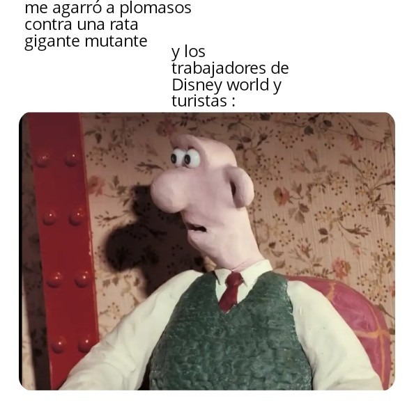 me agarró a plomazos contra una rata gigante mutante y los trabajadores de Disney world y turistas :