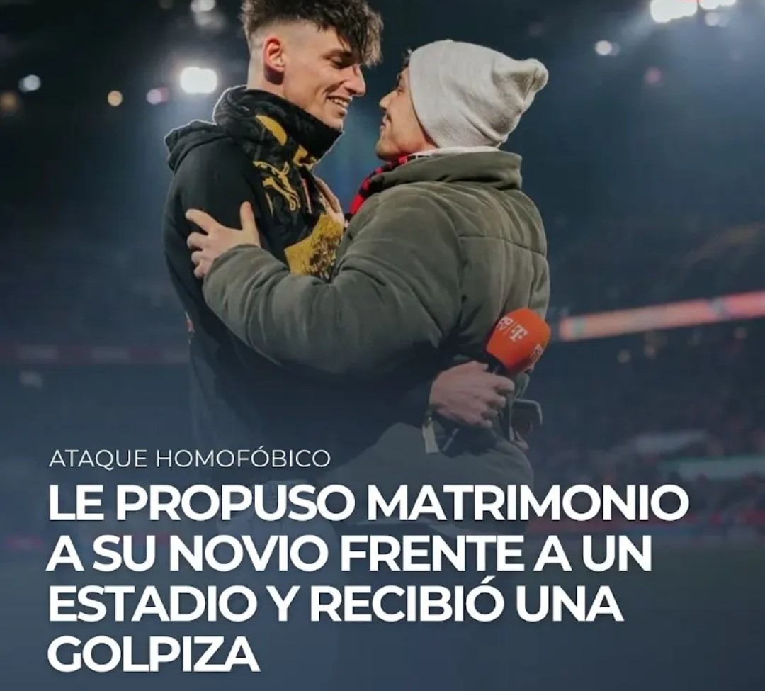 ATAQUE HOMOFÓBICO LE PROPUSO MATRIMONIO A SU NOVIO FRENTE A UN ESTADIO Y RECIBIÓ UNA GOLPIZA
