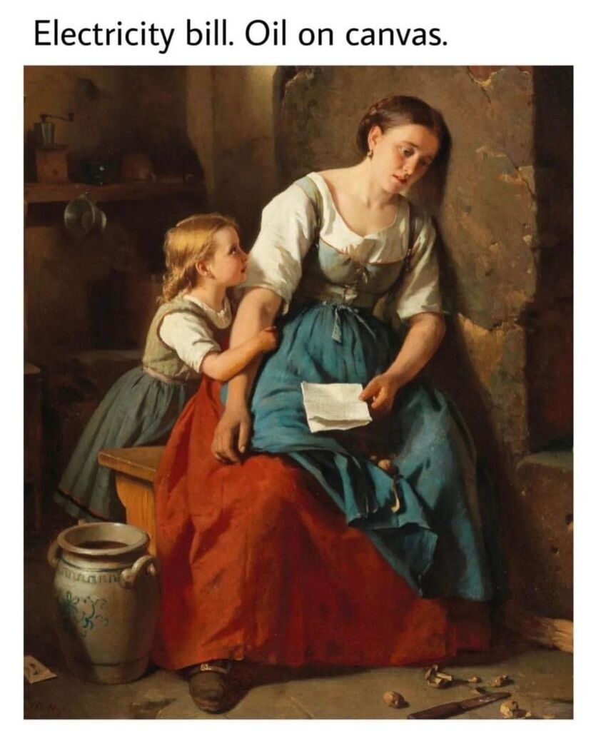 Electricity bill. Oil on canvas.