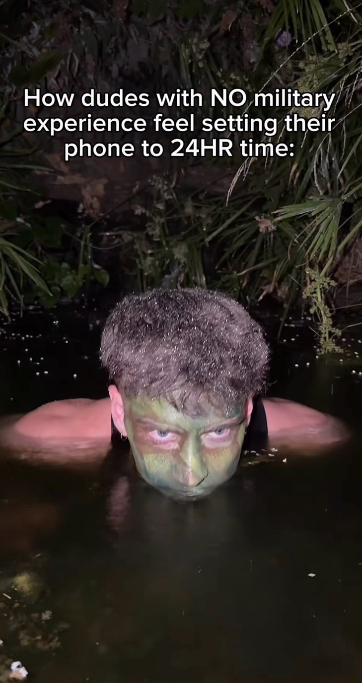 How dudes with NO military experience feel setting their phone to 24HR time: