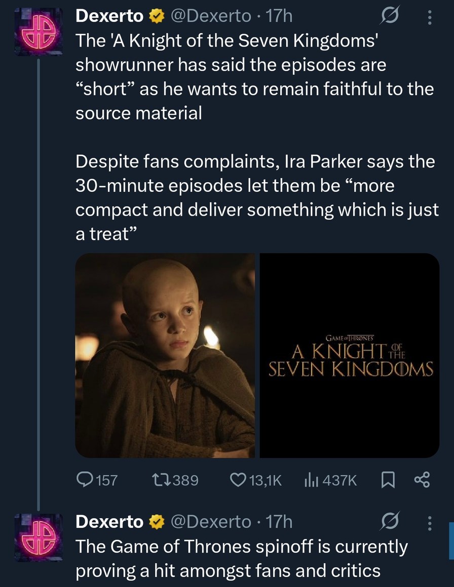 The 'A Knight of the Seven Kingdoms' showrunner has said the episodes are 