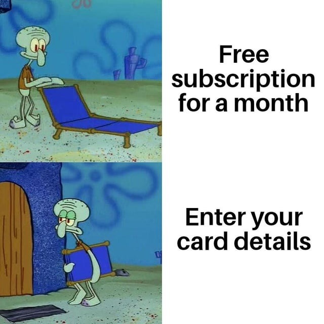 Free subscription for a month
Enter your card details
Session ID: 6734