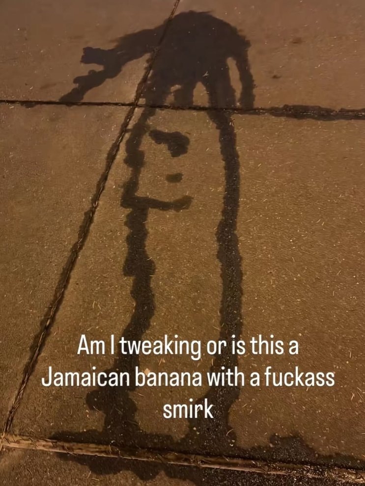 Am I tweaking or is this a Jamaican banana with a fuckass smirk