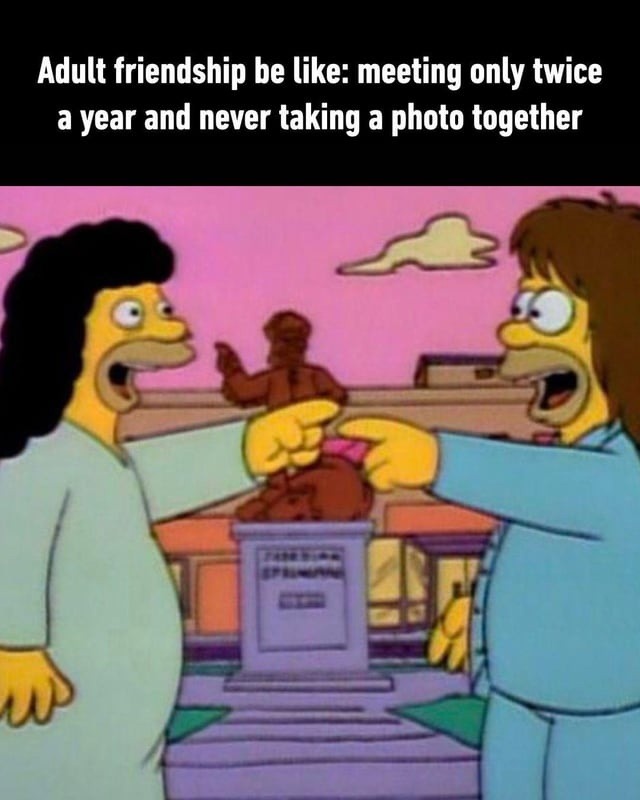 Adult friendship be like: meeting only twice a year and never taking a photo together