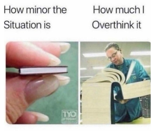 How minor the Situation is
How much I Overthink it
