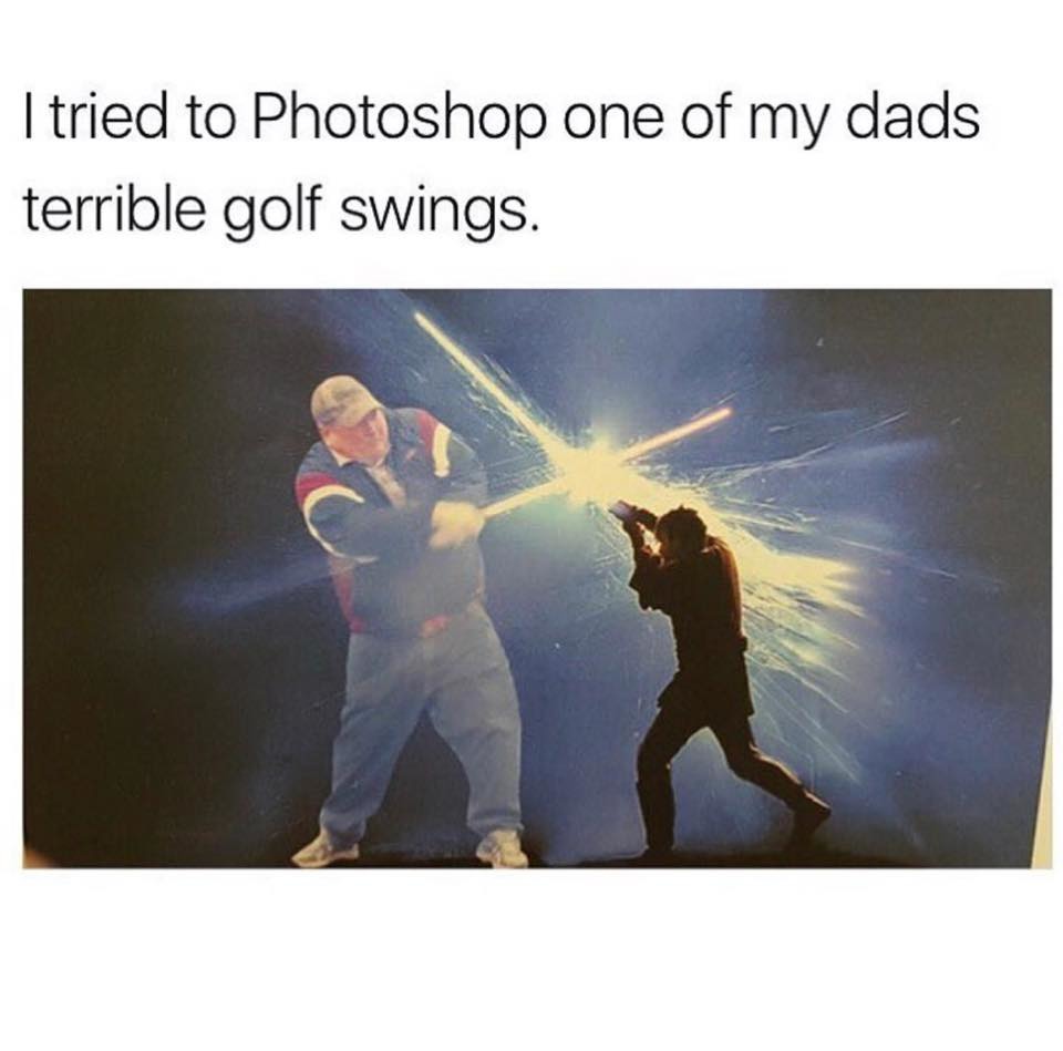 I tried to Photoshop one of my dads terrible golf swings.
