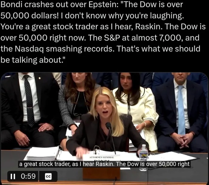 Bondi crashes out over Epstein: 