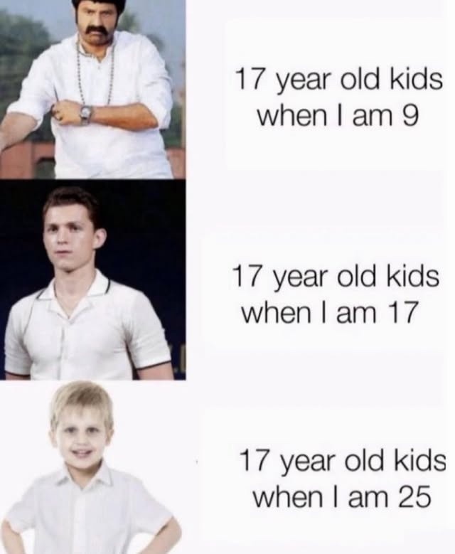 17 year old kids when I am 9
17 year old kids when I am 17
17 year old kids when I am 25