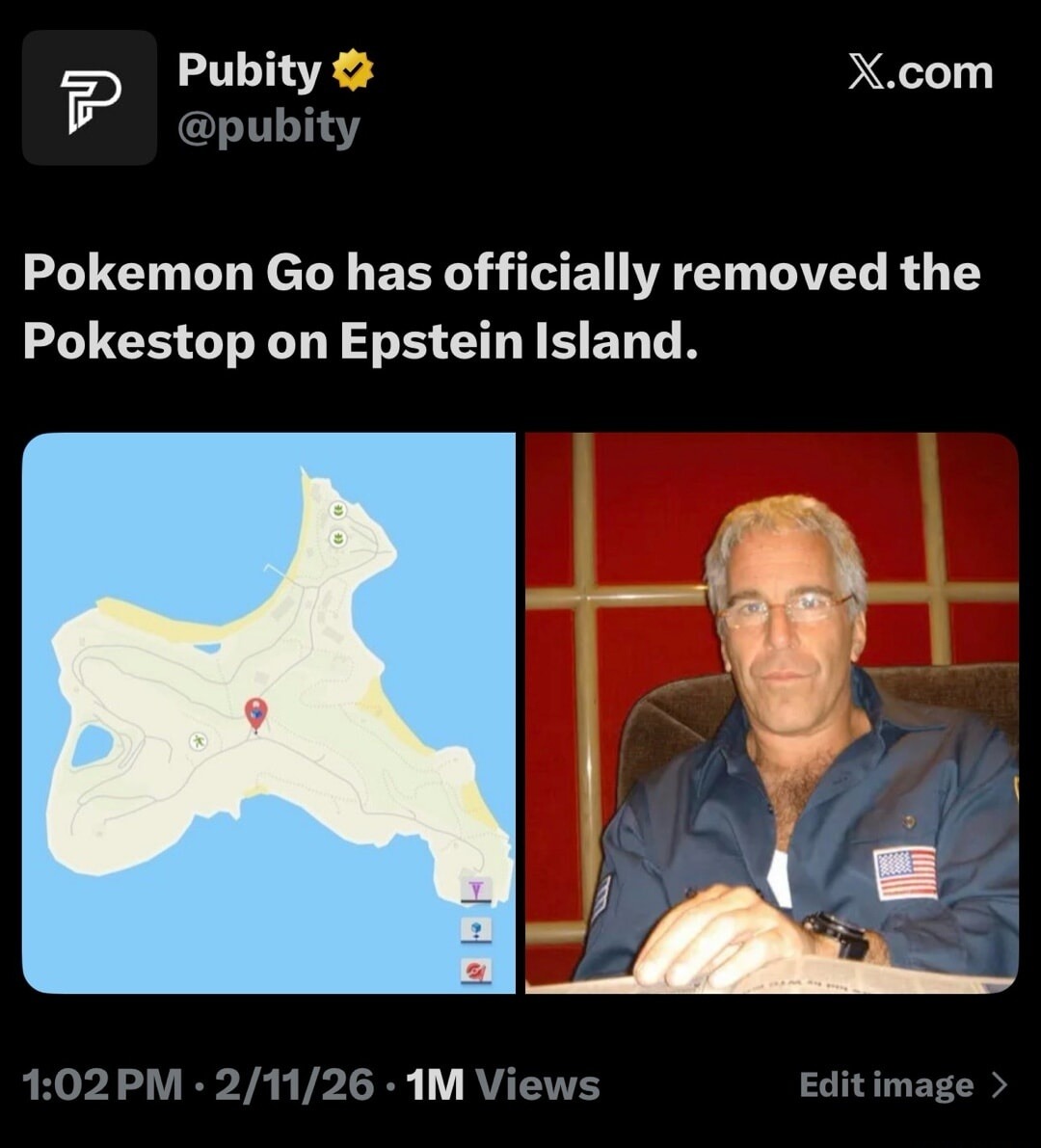 Pokemon Go has officially removed the Pokestop on Epstein Island.