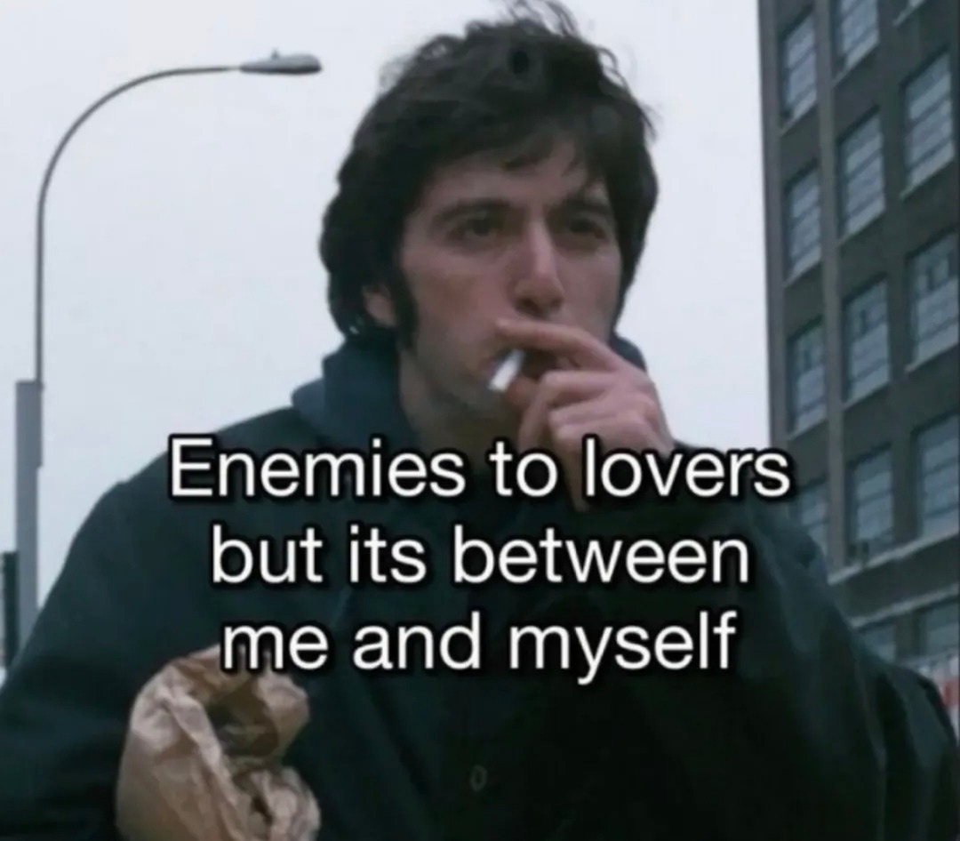 Enemies to lovers but its between me and myself