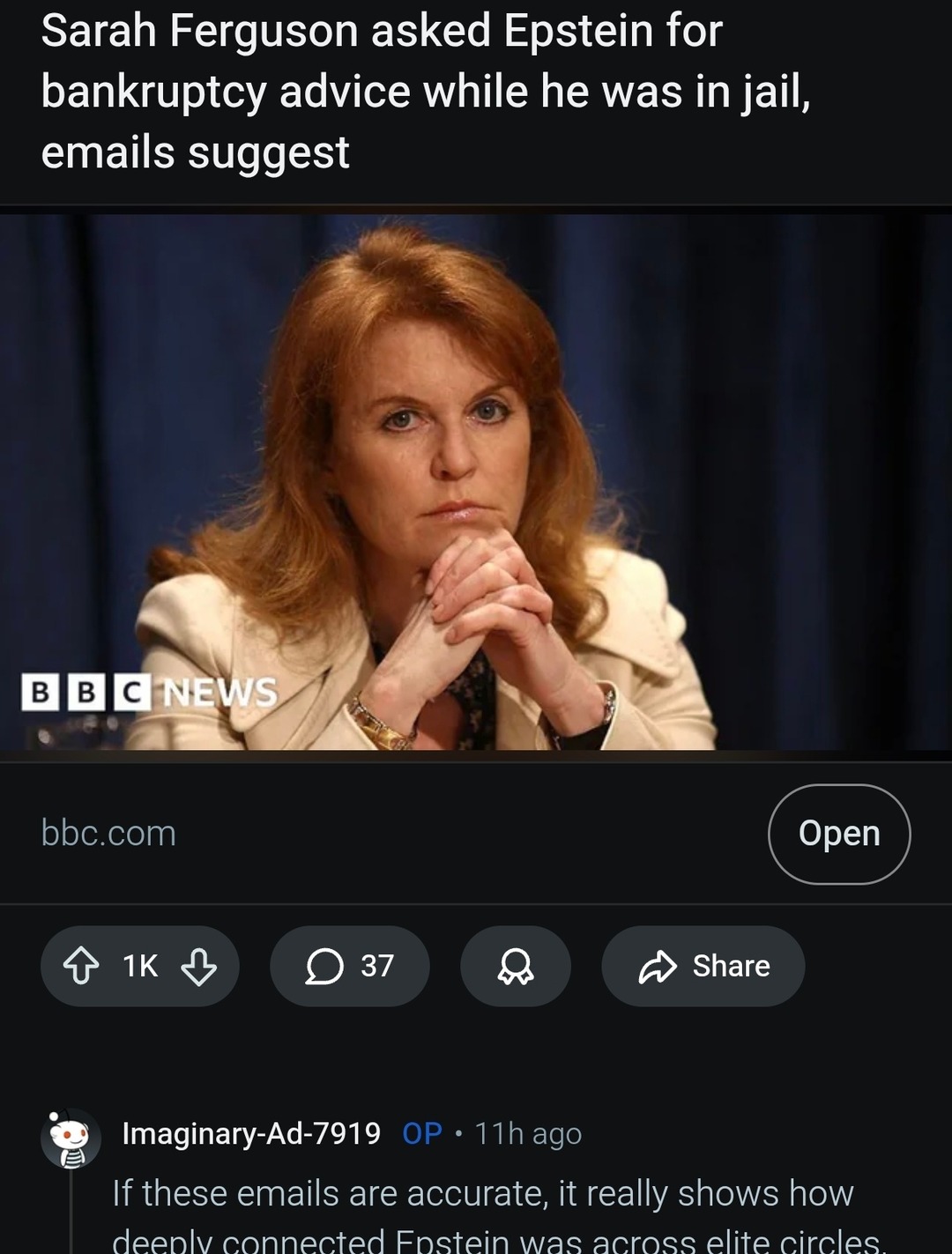 Sarah Ferguson asked Epstein for bankruptcy advice while he was in jail, emails suggest