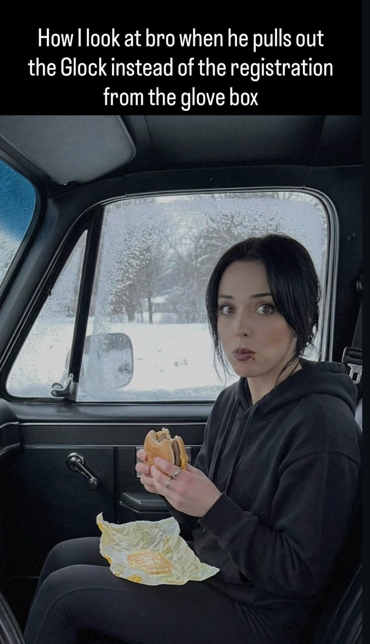 How I look at bro when he pulls out the Glock instead of the registration from the glove box