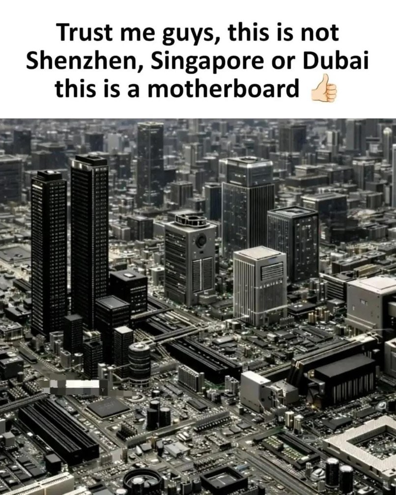 Trust me guys, this is not Shenzhen, Singapore or Dubai this is a motherboard 👍